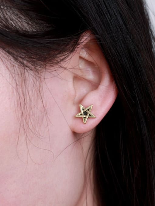 KM Alloy Gold Plated Star stud Earring 1