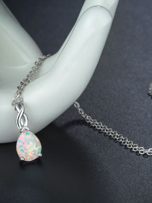 UNIENO Women Opal Stone Necklace 2