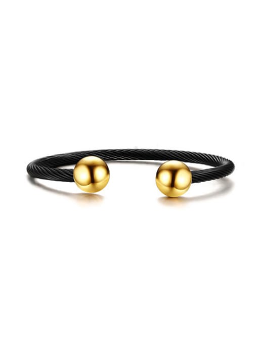 Black gun Delicate Open Design Black Gun Plated Titanium Bangle