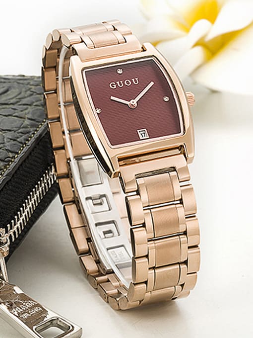 GUOU Watches 2018 GUOU Brand Simple Square Numberless Watch 1