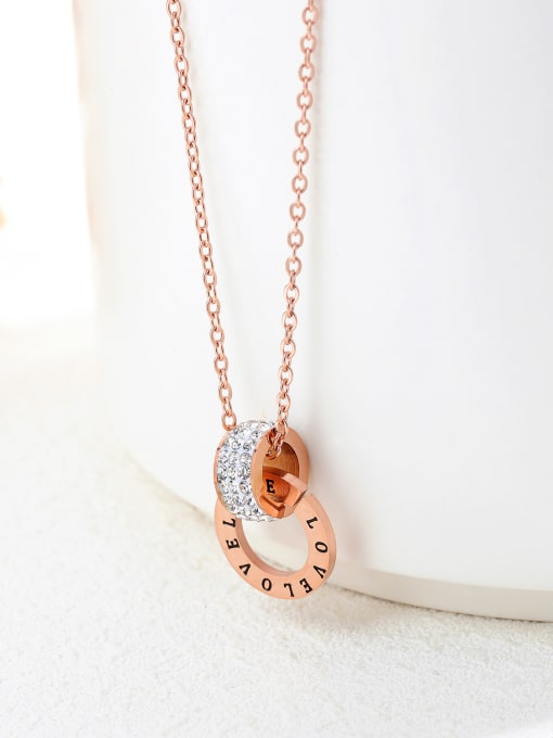 Open Sky Stainless Steel With Rose Gold Plated Trendy Round Necklaces 2