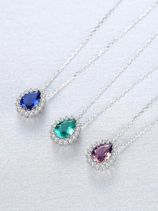 CCUI 925 Sterling Silver With Cubic Zirconia Luxury Water Drop Necklaces 2