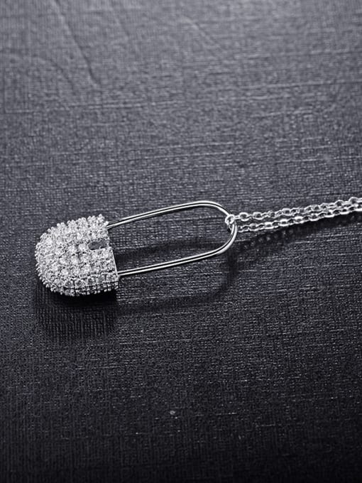 ALI Stylish simple micro-inlay AAA pin zircon necklaces 1