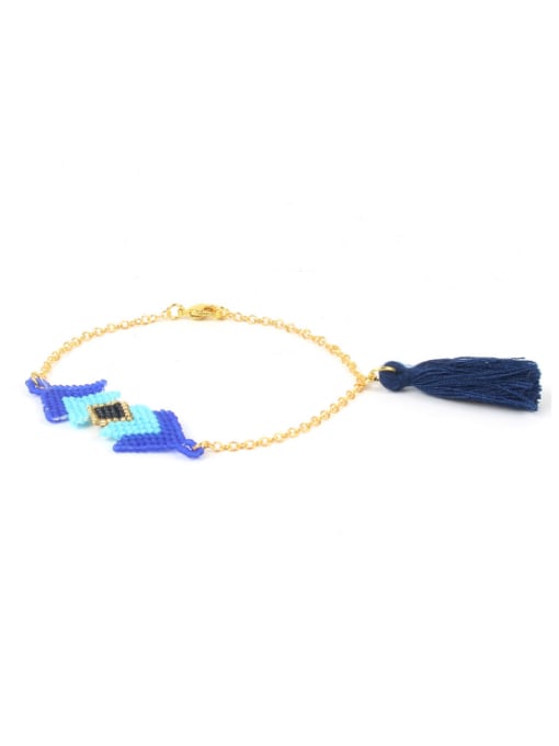 HB544-H Retro Style Colorful Glass Beads Handmade Bracelet
