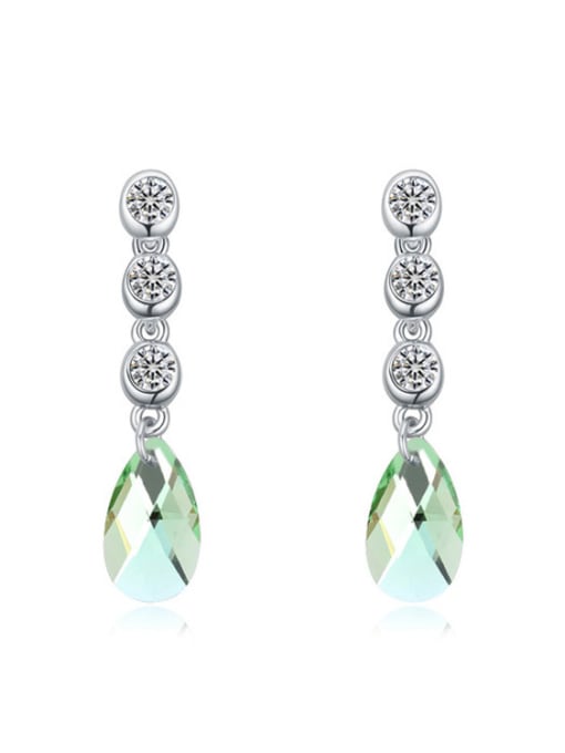 green Simple austrian Crystals Water Drop Alloy Stud Earrings