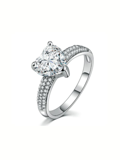 ZK Engagement Jewelry Heart AAA Zircon Ring 0