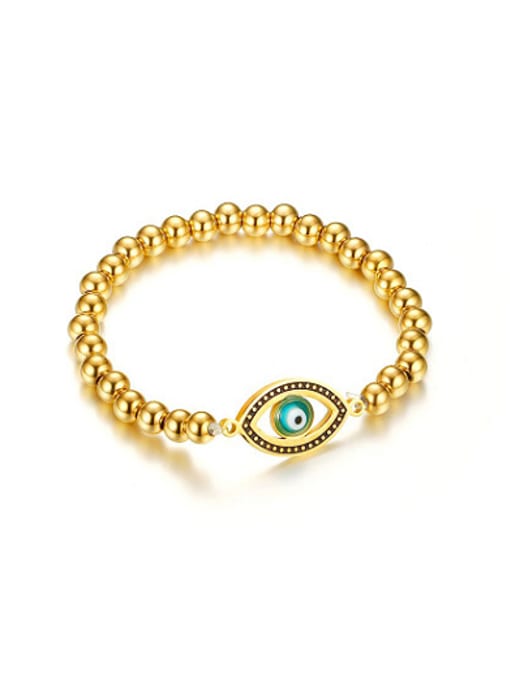 CONG Personality Gold Plated Eye Shaped Titanium Bracelet 0
