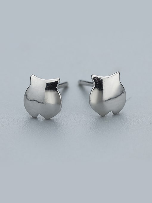 One Silver Cute Fish Shaped Stud Earrings 0