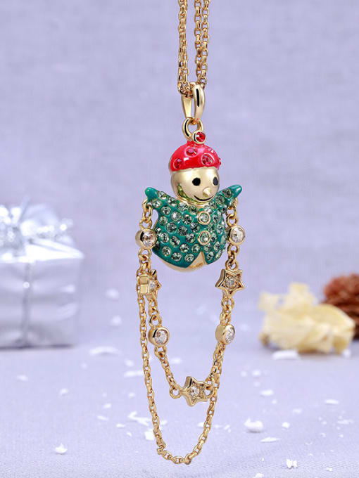 CEIDAI Snowman Shaped Crystal Necklace 2