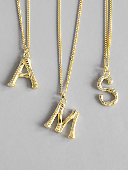 DAKA 925 Sterling Silver With 18k Gold Plated Trendy Monogrammed Necklaces 0