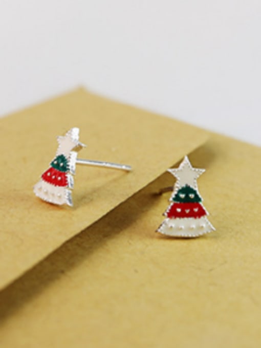 Peng Yuan Tiny Christmas Tree Stud Earrings 2