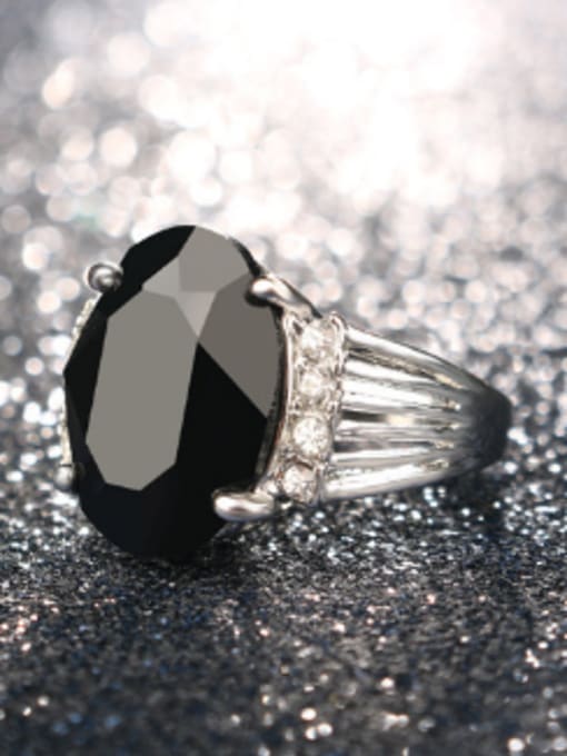 Gujin Retro style Resin stone Crystals Alloy Ring 3