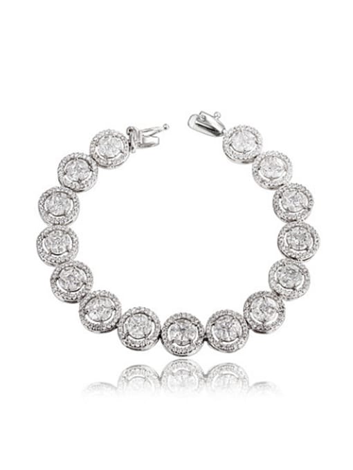 SANTIAGO Shimmering Round Shaped Platinum Plated Copper Bracelet 0