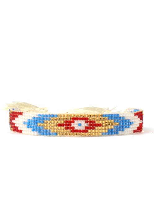 HB632-B Colorful Woven Glass Beads Women Bracelet