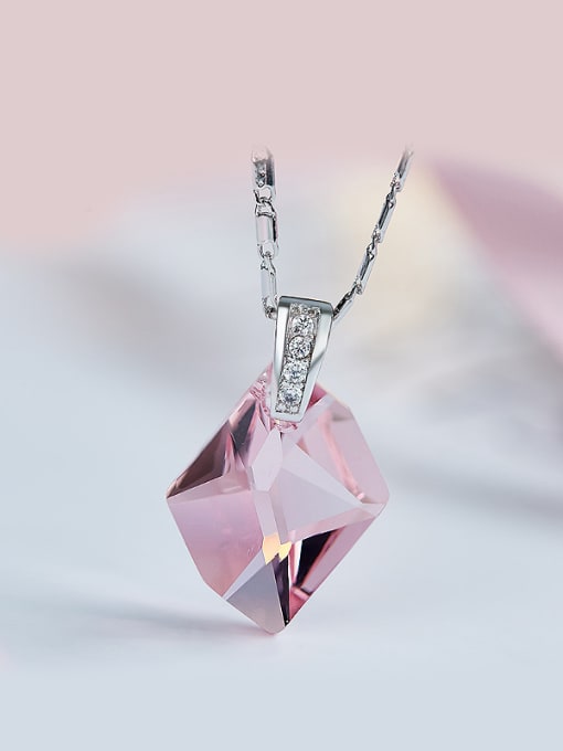 Pink Copper austrian Crystal Necklace