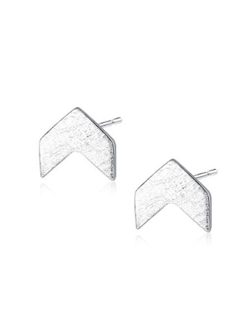 Ronaldo Fresh 925 Silver Arrow Shaped Stud Earrings 0