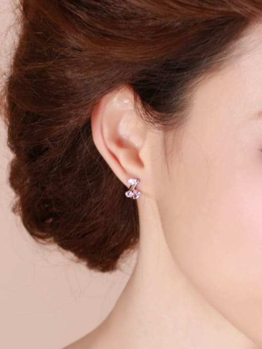 XP Fashion Little Cherry Zircon Stud Earrings 1