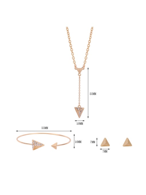 BESTIE Alloy Imitation-gold Plated Fashion Triangle-shaped Three Pieces Jewelry Set 3
