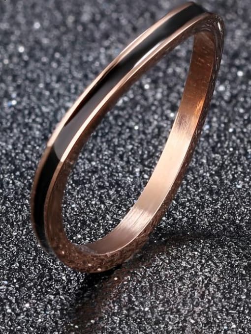 Open Sky Stainless Steel With Rose Gold Plated Fashion Irregular Band Rings 1