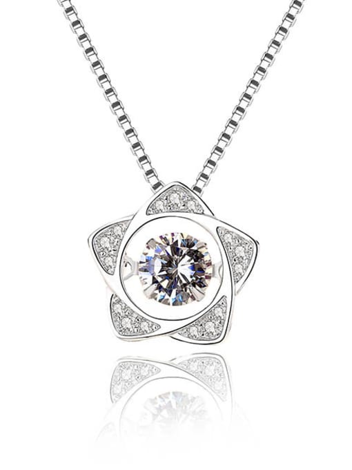 Peng Yuan Fashion Shiny Cubic Rotatable Zircon-accented Flowery 925 Silver Pendant 0