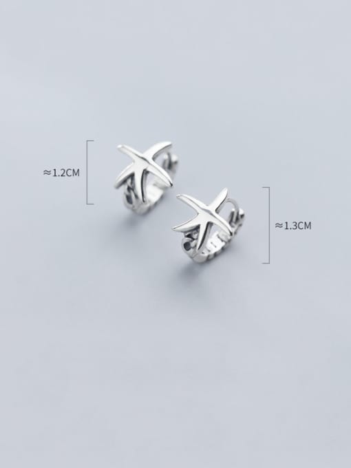 Rosh 925 Sterling Silver With Antique Silver Plated Vintage Pentagram Clip On Earrings 3