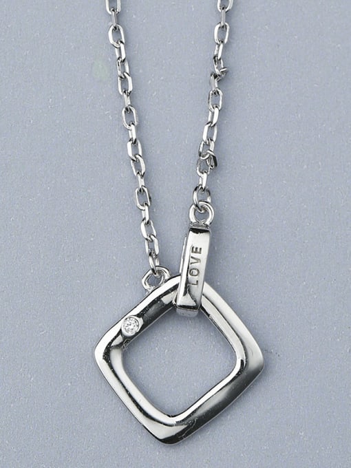 One Silver S925 Silver Square Necklace 0