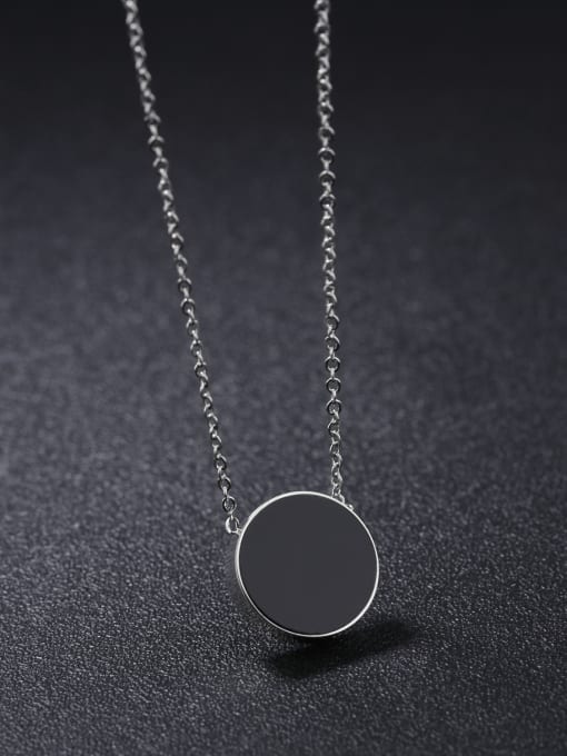 Open Sky Simple Black Round Titanium Necklace 2