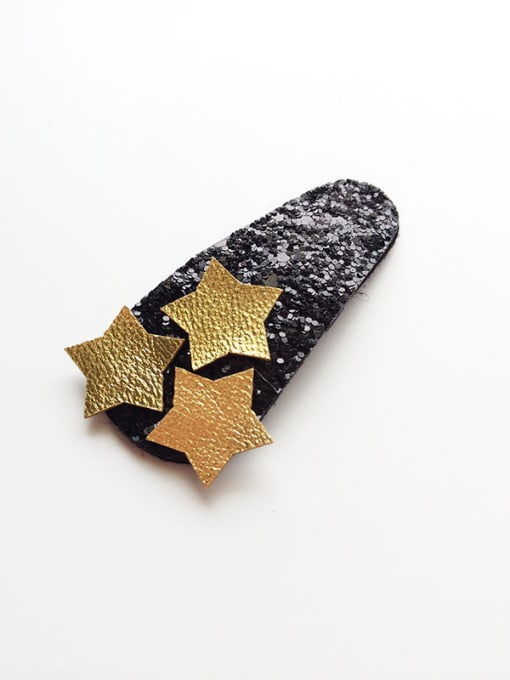 Black Star Glitter Hair clip