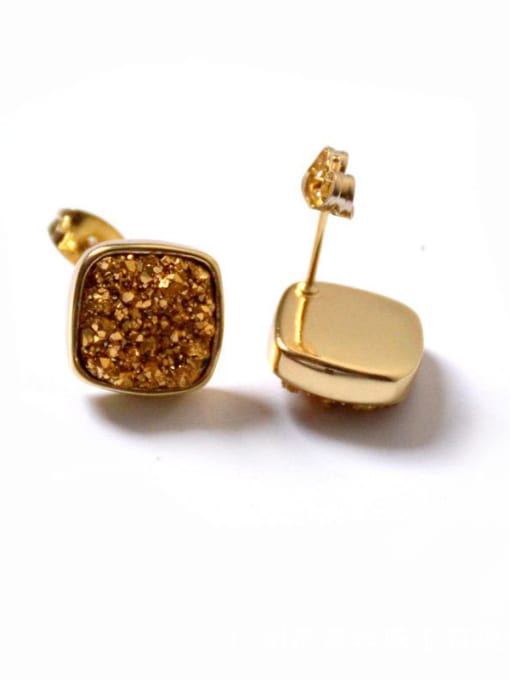 Tess Simple Natural Crystal Gold Plated Stud Earrings 3