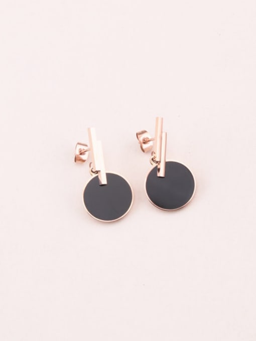 GROSE Western Style Fashion Black Round Earrings 1