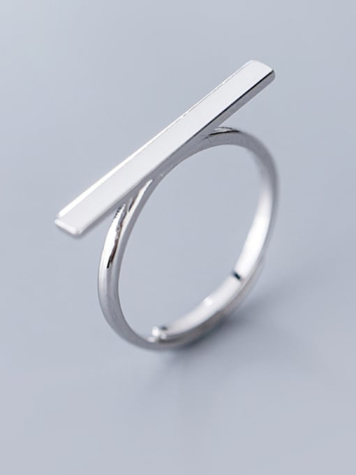 Rosh 925 Sterling Silver With Platinum Plated Simplistic One word  Free Size  Rings