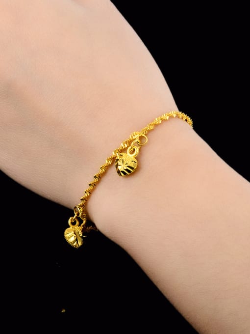 Yi Heng Da Fashion 24K Gold Plated Heart Shaped Copper Bracelet 1
