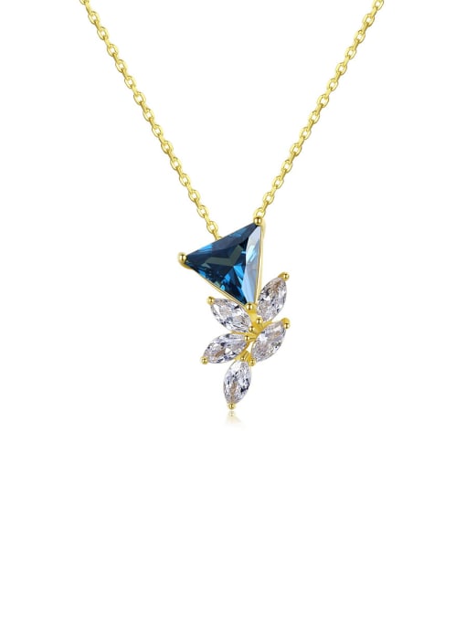 CCUI 925 Sterling Silver With Gold Plated Personality Triangle Necklaces 0