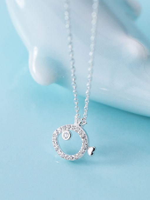 Rosh 925 Sterling Silver With Platinum Plated Cute Hollow Fish Necklaces 3