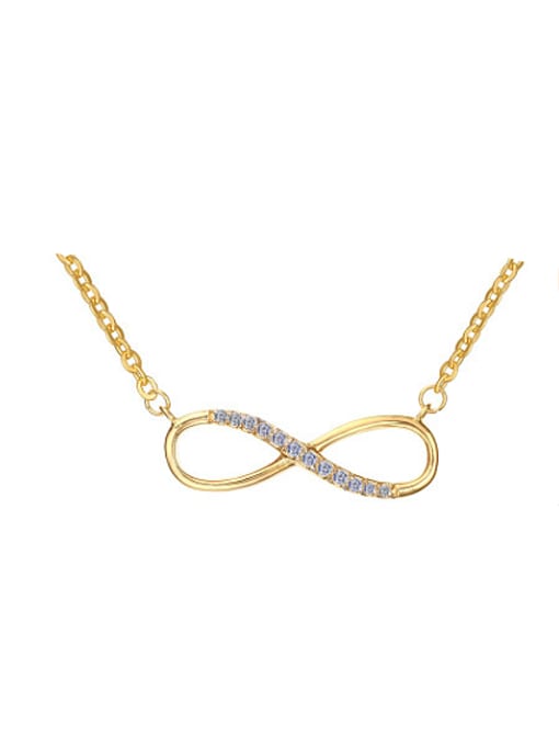 CONG All-match Gold Plated Number Eight Shaped Zircon Necklace