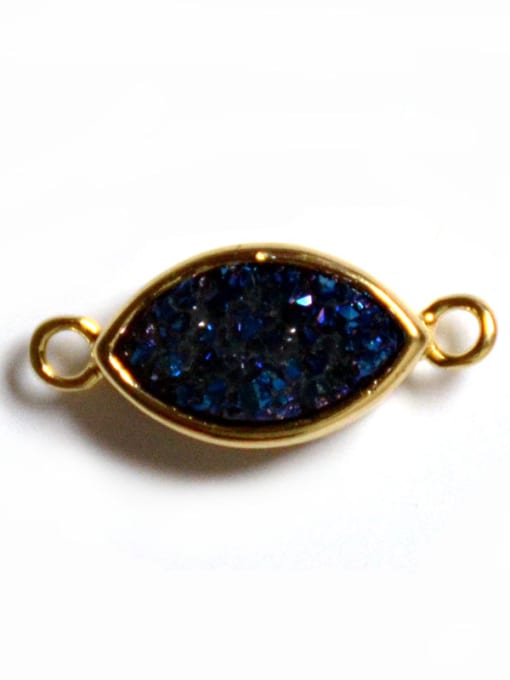 royal Blue Marquise Natural Crystal Gold Plated Pendant