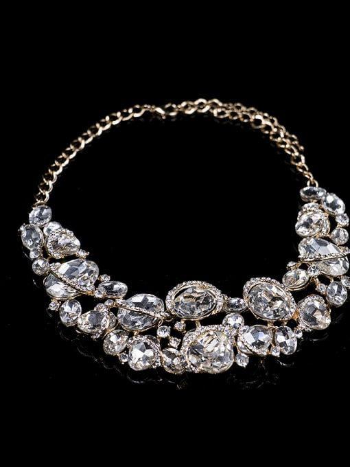 Lan Fu 2018 Oval Glass Rhinestones Two Pieces Jewelry Set 1
