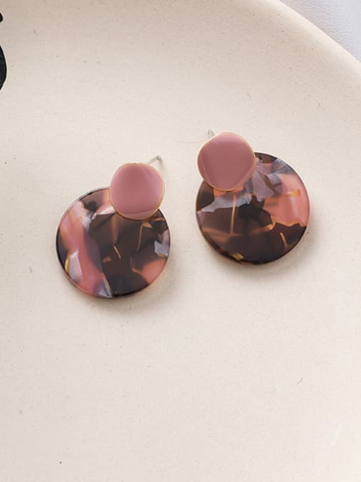 Girlhood Alloy With Rose Gold Plated Simplistic Geometric  Glass Stone Drop Earrings 1
