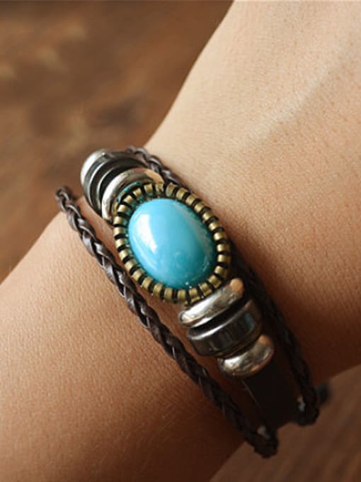 Dandelion Women Multilayer Cownhide Leather Bracelet 1