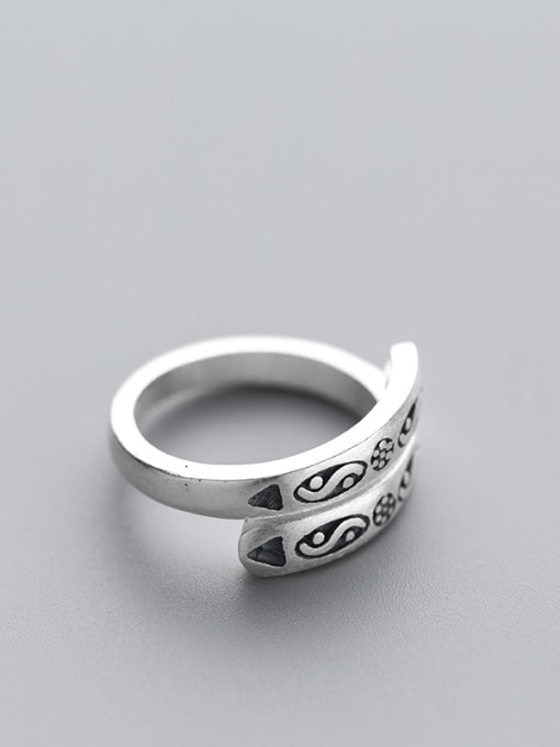 Rosh Personality Open Design Geometric Shaped S925 Silver Ring 1