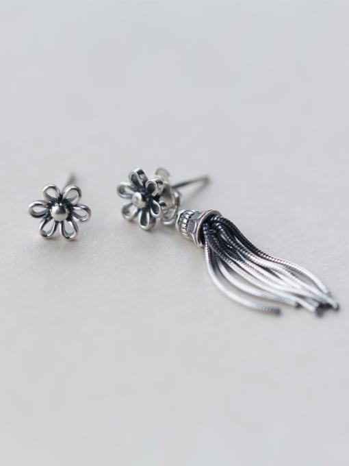 Rosh Women Vintage Flower Shaped Tassels Drop Earrings 2