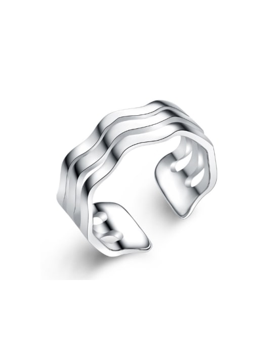 kwan Hollow Wave Three Layer Opening Ring 0