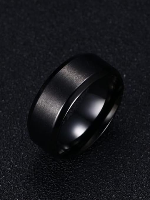 CONG Personality Black Gun Plated Titanium Ring 0