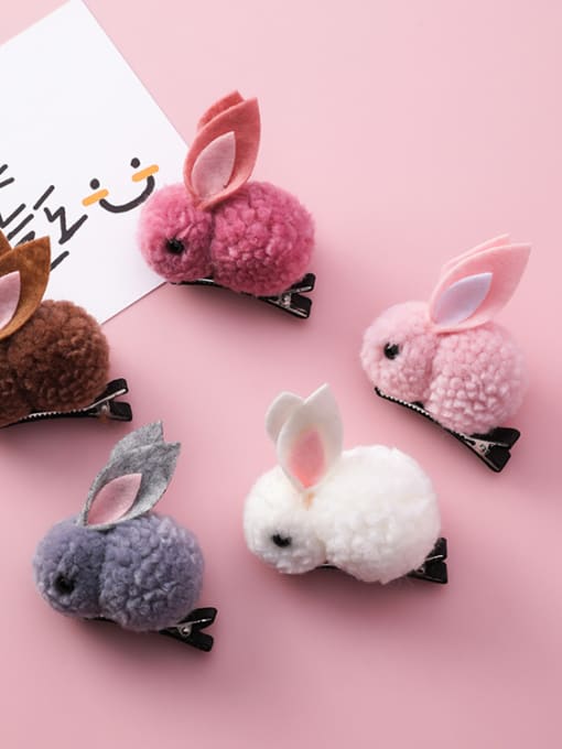 Girlhood Children's Plush ornaments With Cartoon Plush three-dimensional rabbit Hair Ropes 1