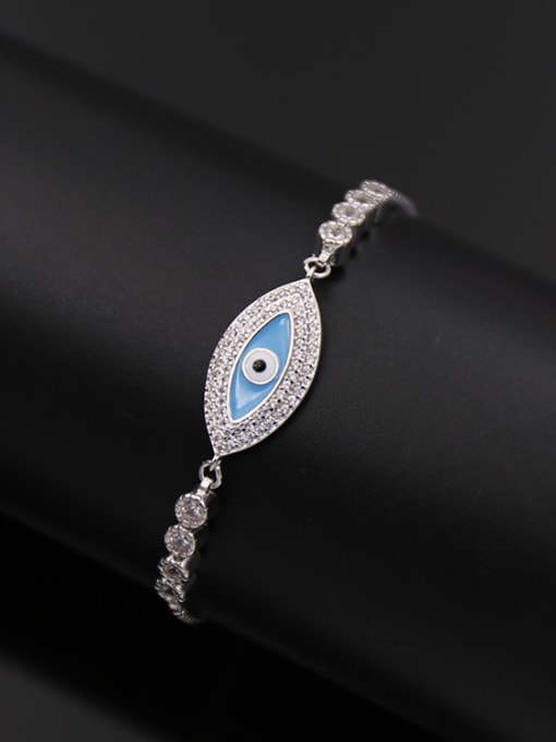 Silvery Eye-shape Stretch Bracelet