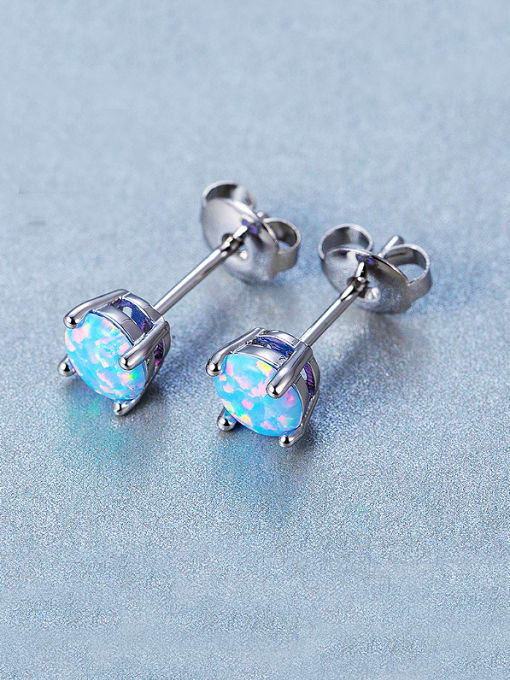 UNIENO Blue Round stud Earring 1