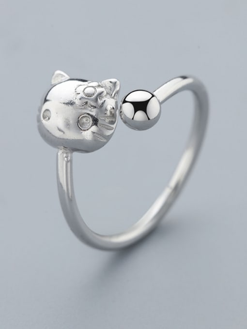 One Silver Simple Little Hello Kitty 925 Silver Opening Ring 0