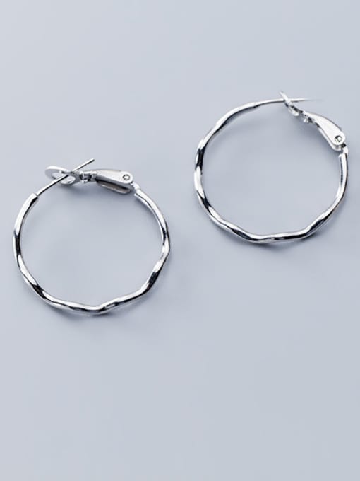 Rosh 925 Sterling Silver With Gold Plated Simplistic Round Hoop Earrings 1