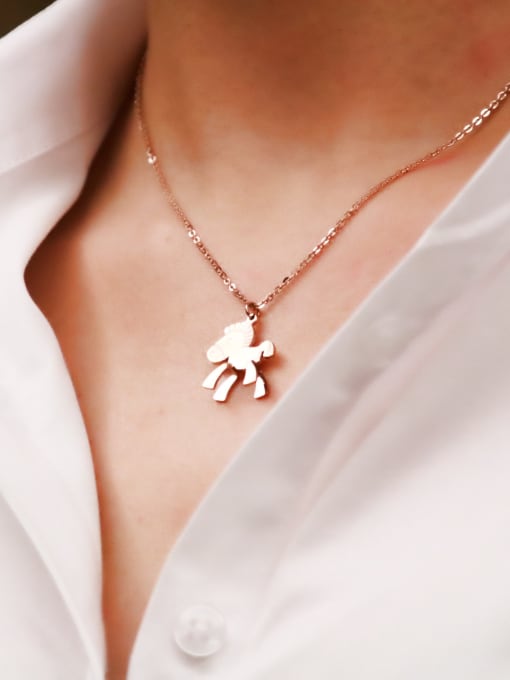 GROSE Small Horse Pendant Clavicle Necklace 0