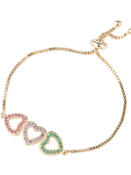 ROSS Copper With Rhinestone Fashion Heart Bracelets 3